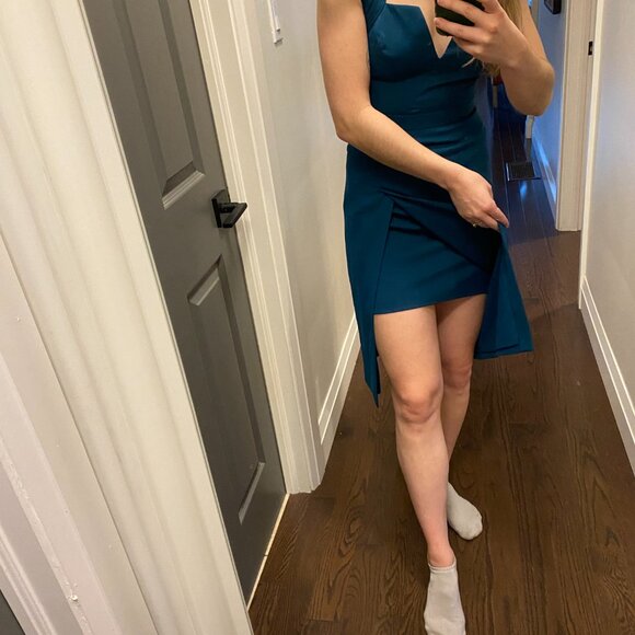 BCBGMaxAzria Teal Midi Dress - Picture 3 of 7